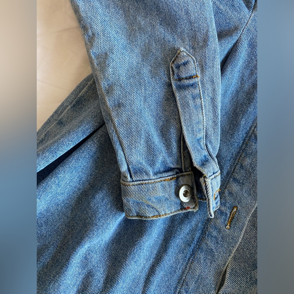 Collusion Pleated Denim Blue Dress Jacket Long Sleeve size US 2 (like XS / S) - Picture 13 of 14